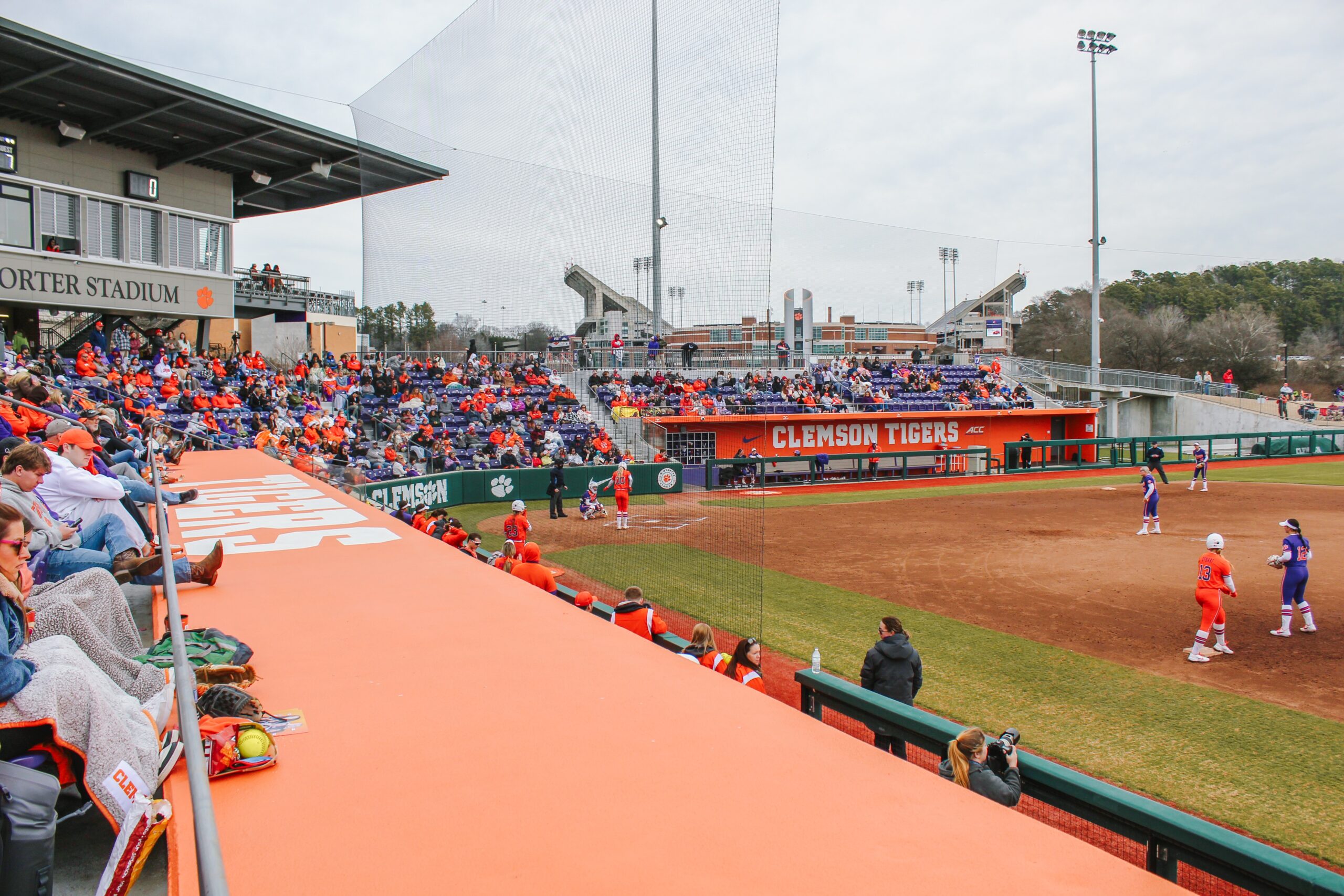 clemson softball field from first base line.